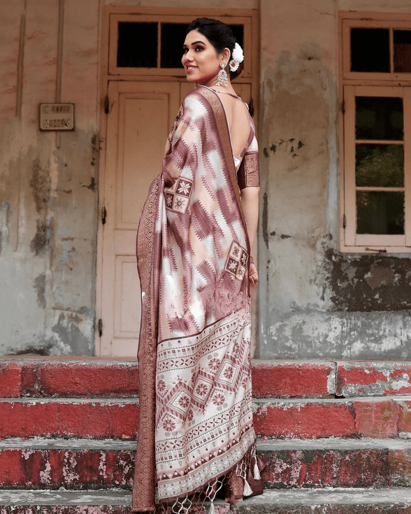 Adorable Multi Colored Jacquard Silk Saree - Ibis Fab