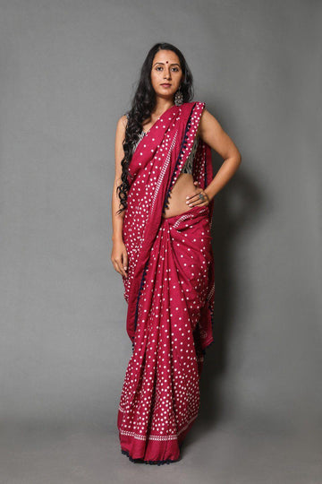 Dark Pink Designer Soft Silk Saree, Festive Wear - Ibis Fab