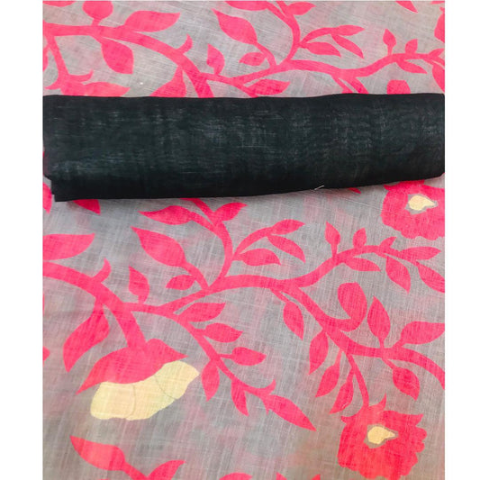 Eye-catching Light Grey Colored Festive Wear Pure Linen Saree - Ibis Fab