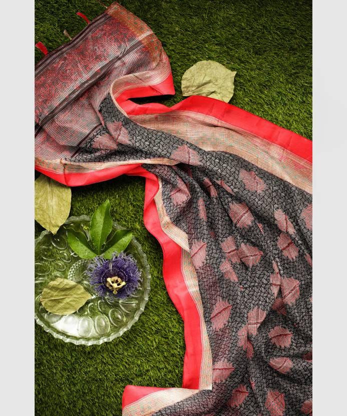 Fantastic Red And Copper Colored Party Wear Pure Linen Saree - Ibis Fab