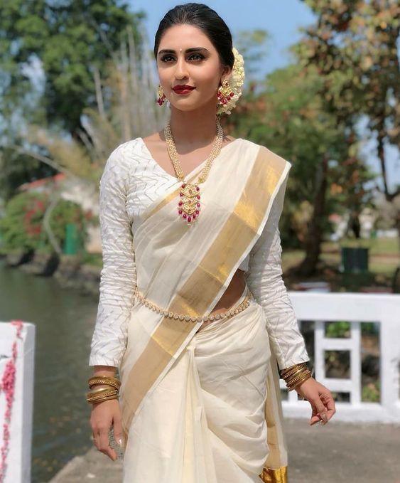 Krystle D'souza Special White Linen Designer Embroidered Saree - Ibis Fab