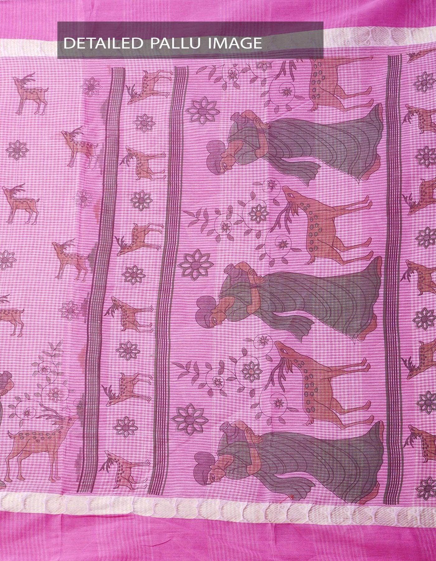 Sophisticated Baby Pink Colored Festive Wear Linen Designer Saree - Ibis Fab
