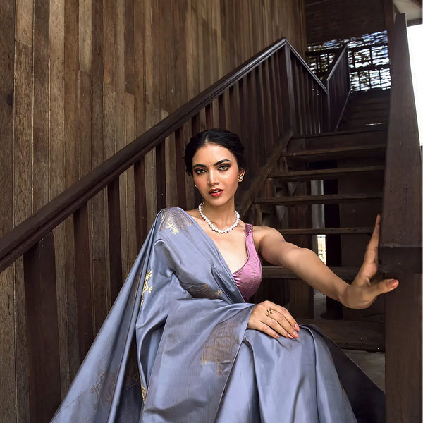 Grey Silk Saree