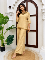Women's Beige Salsa Crushed 3-Piece Co-Ord Set