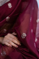 Royal Wine Jacquard Saree