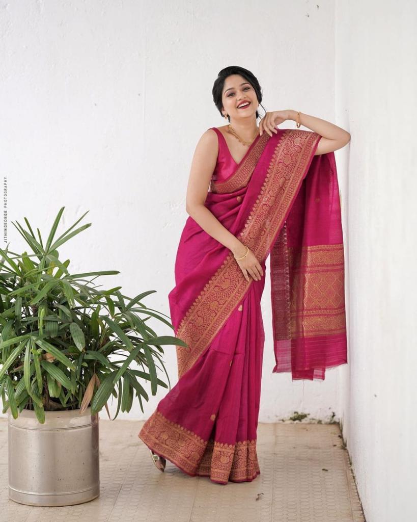 Majestic Maroon Jacquard Saree