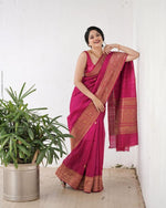 Majestic Maroon Jacquard Saree