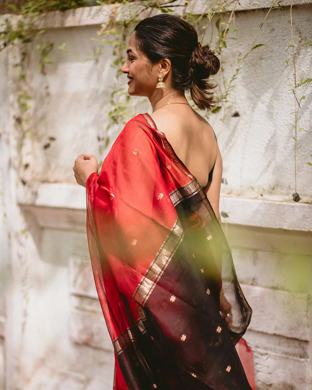 Red Jacquard Saree