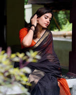Black Jacquard Saree