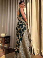 Emerald dark Green Jacquard Saree
