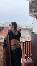 Onyx Black Jacquard Saree