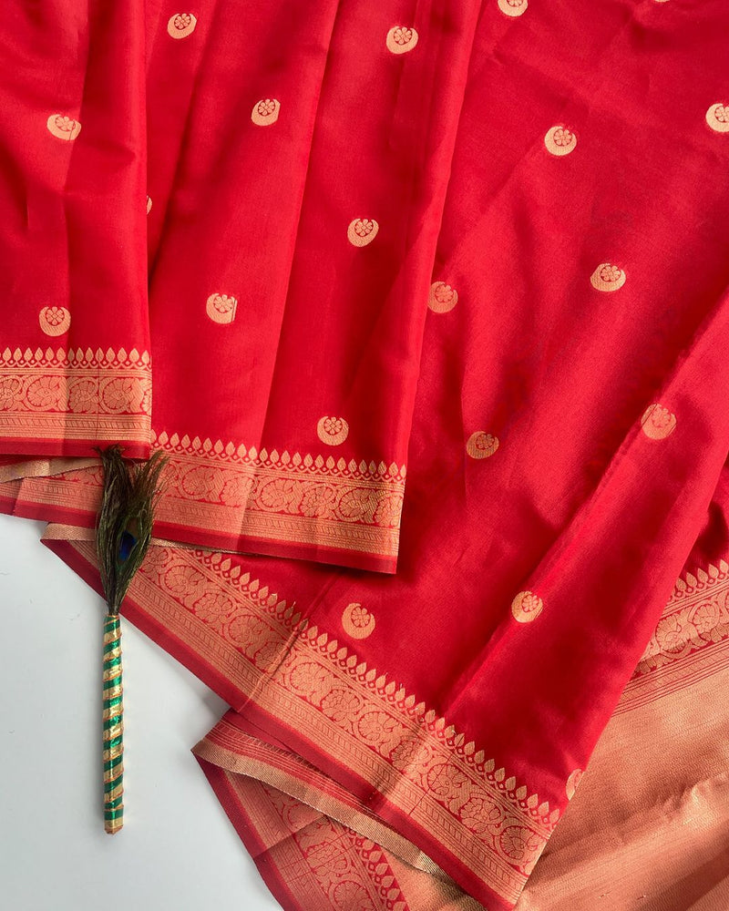 Royal Red Jacquard Saree