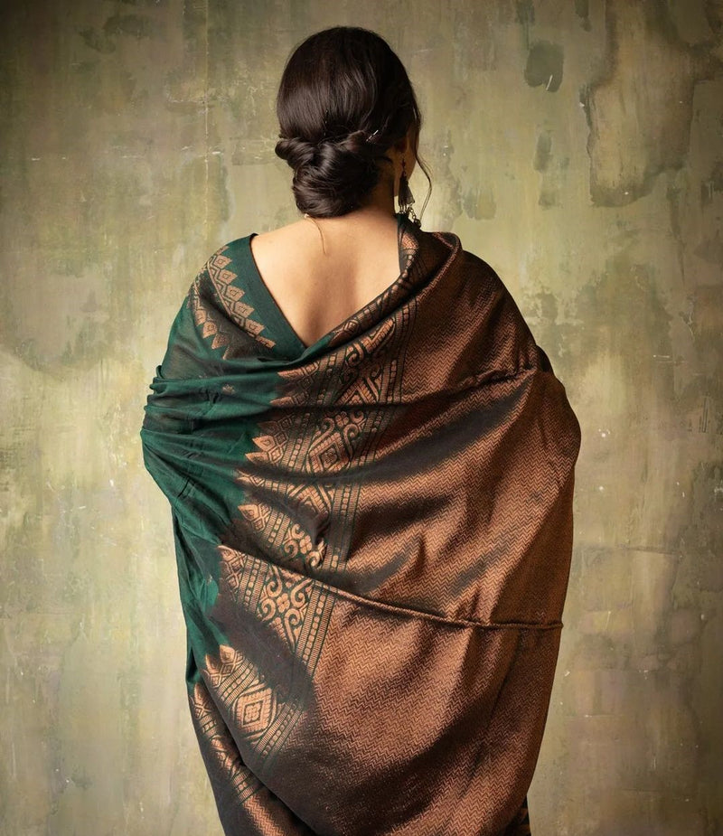 Elegant Green Jacquard Saree