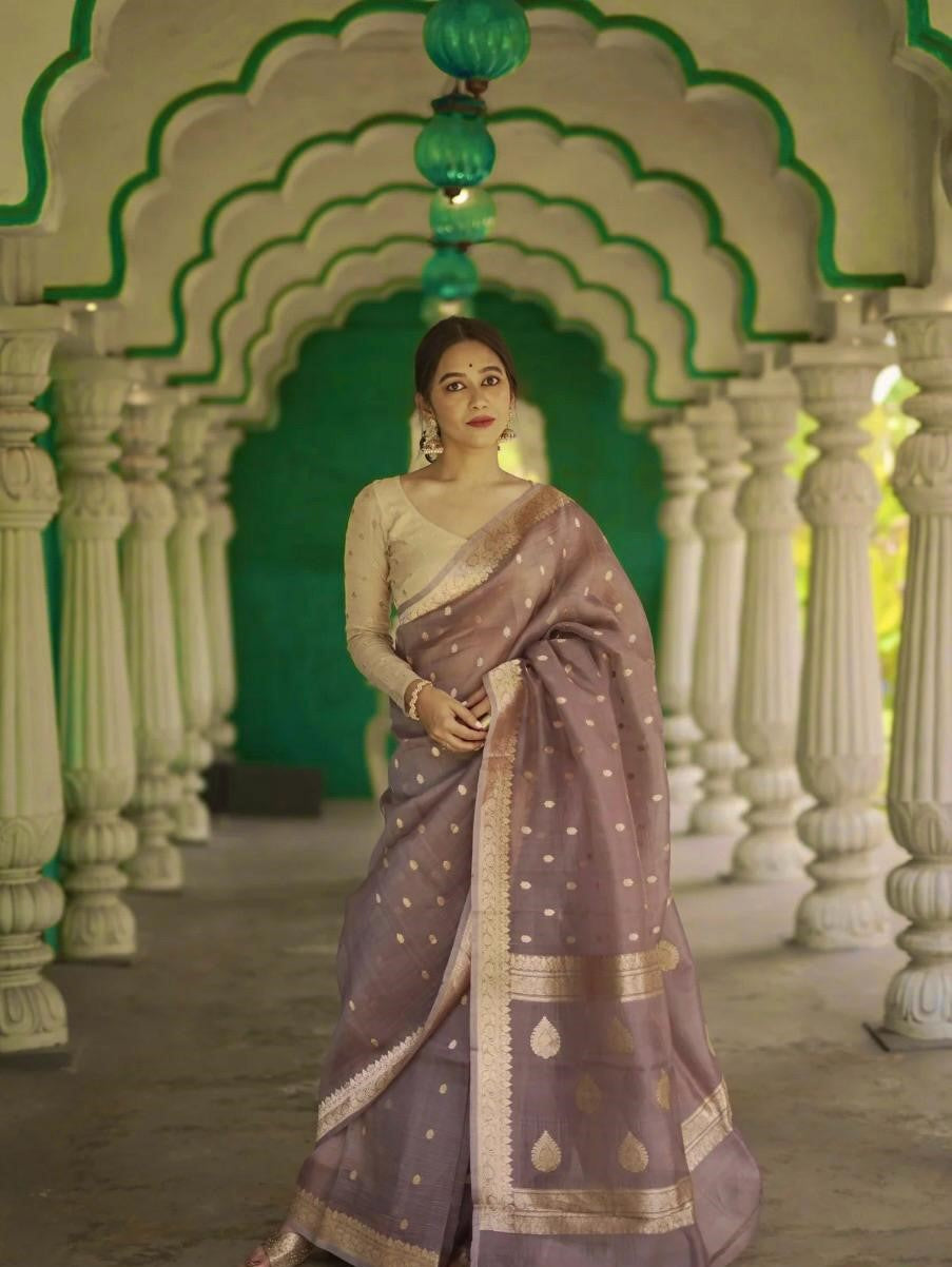Light Purple Jacquard Saree