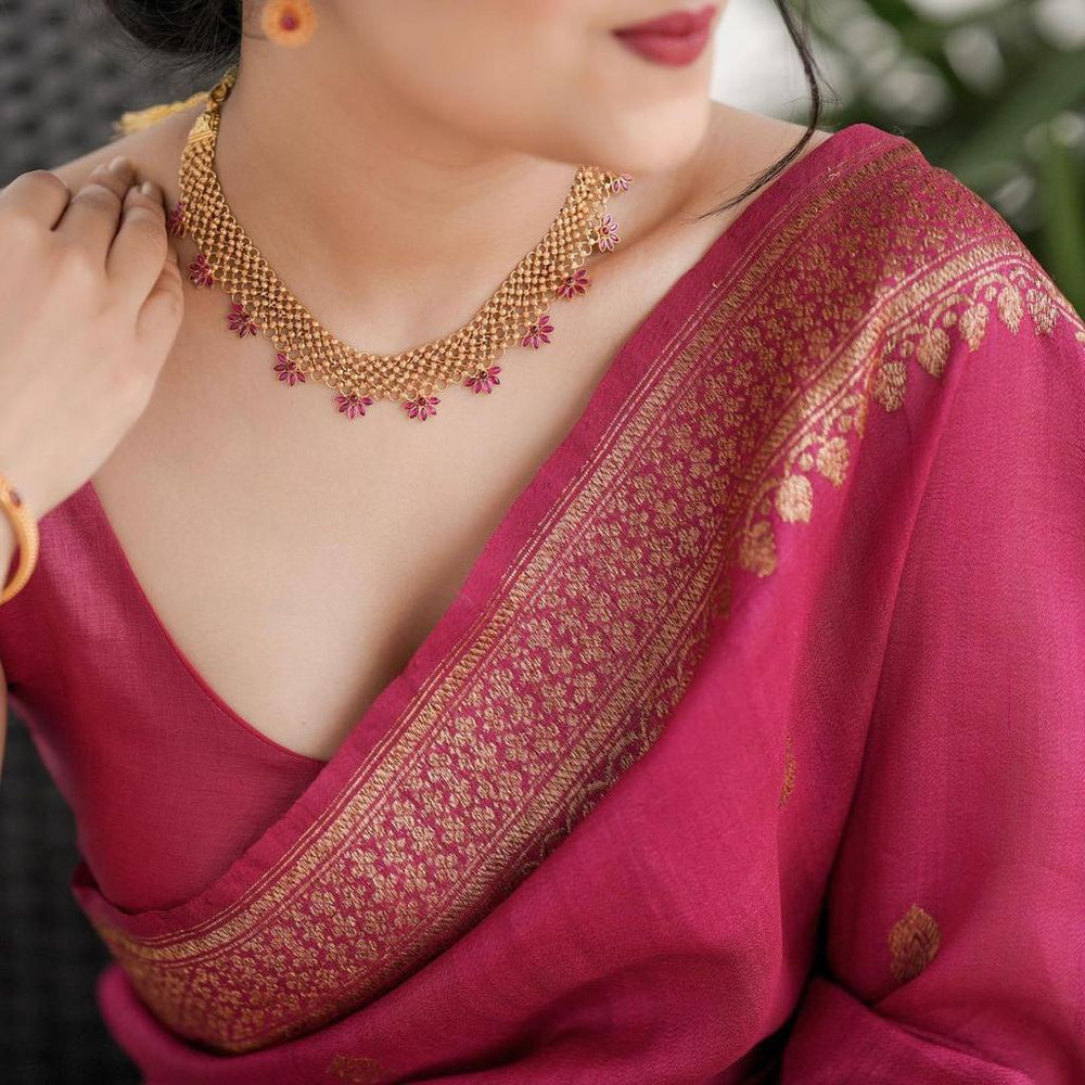 Majestic Maroon Jacquard Saree
