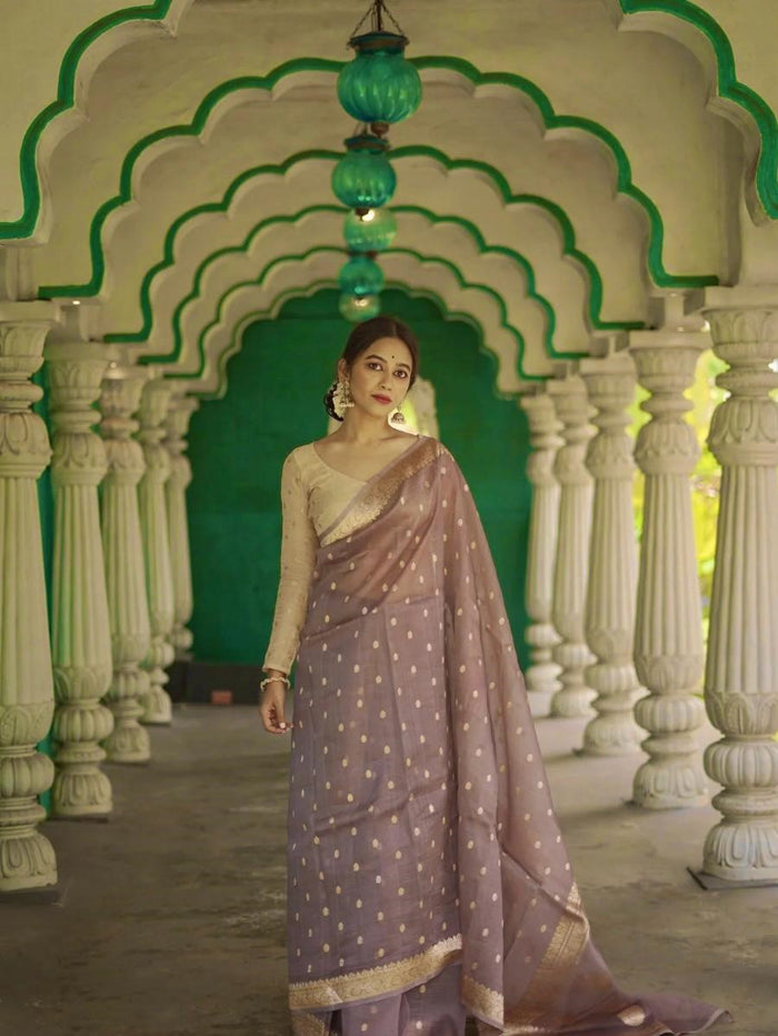 Light Purple Jacquard Saree – Soft, Elegant & Perfect for Every Celebration