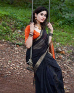 Black Jacquard Saree