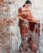 Elegant Brown Jacquard Saree