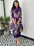 Purple Floral Georgette Kurta Palazzo Set