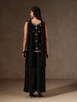 Black Chinon Embroidered Suit Set