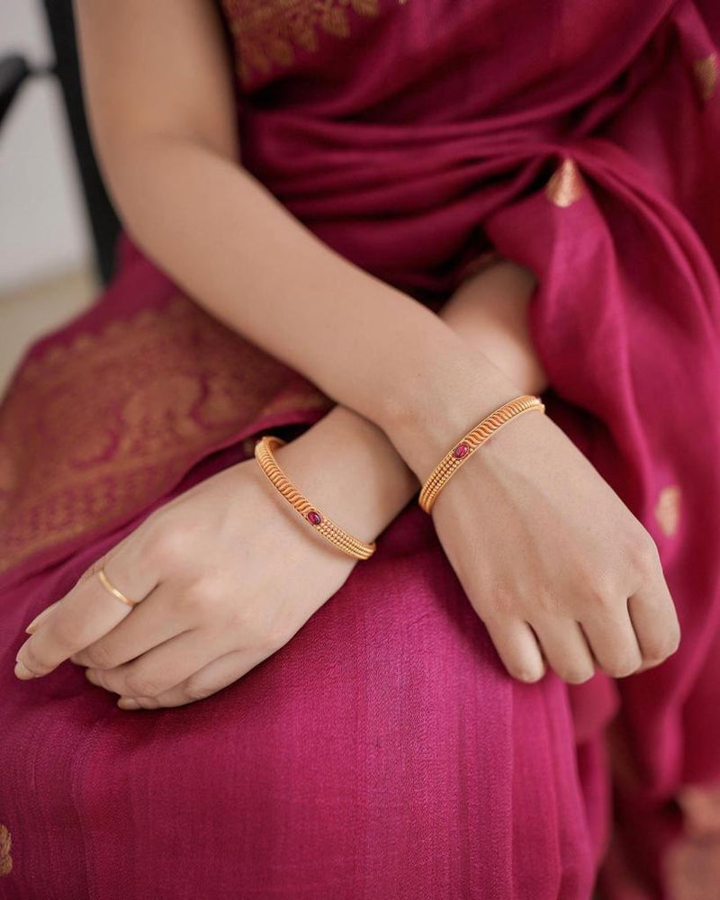 Majestic Maroon Jacquard Saree