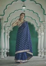 Royal Blue Jacquard Saree