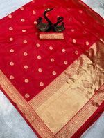 Royal Red Jacquard Saree