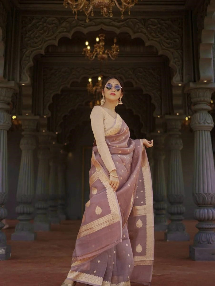 Light Purple Jacquard Saree – Soft, Elegant & Perfect for Every Celebration