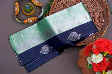 Blue Jacquard Saree – Stylish Woven Saree with Elegant Traditional Charm