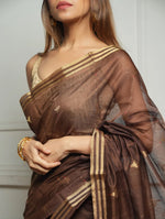 Coffee Brown Jacquard Saree