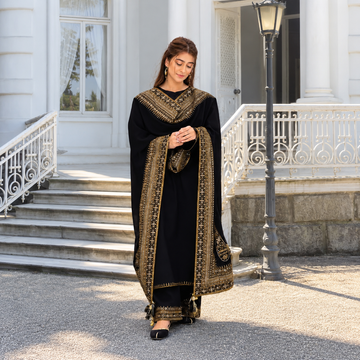 Luxury Black Embroidered Pakistani Suit Set