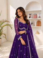 Neha Elegant Purple Festival Anarkali Suit Set