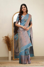 Serene Sky Blue Jacquard Saree