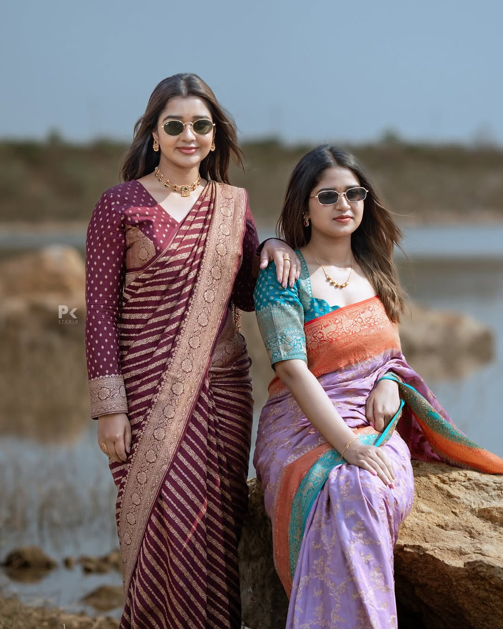 Maroon Jacquard Saree