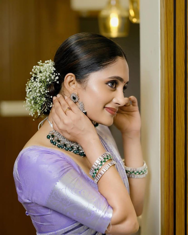 Royal Purple Jacquard Saree