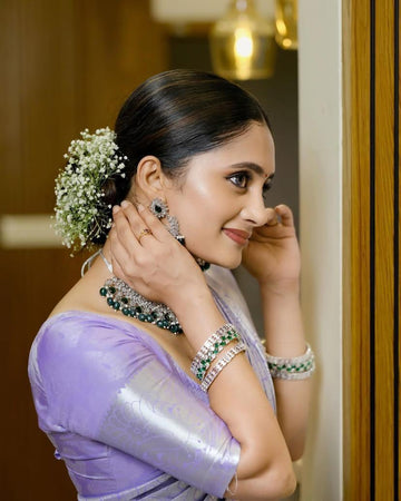 Royal Purple Jacquard Saree for Weddings & Festive Celebrations