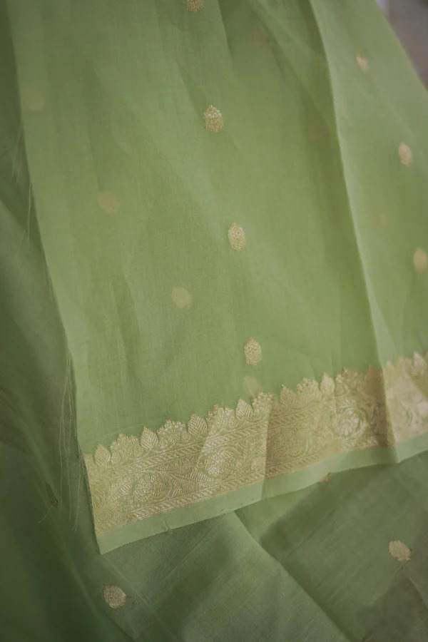 Pista Green Jacquard Saree