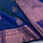 Navy Blue Jacquard Saree