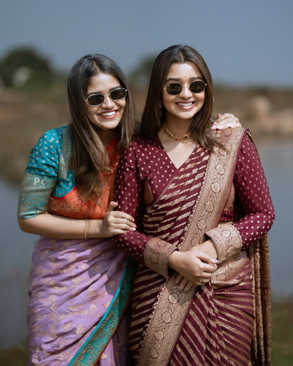 Maroon Jacquard Saree