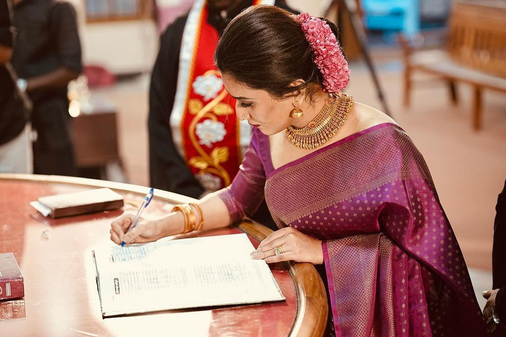 Royal Purple Jacquard Saree