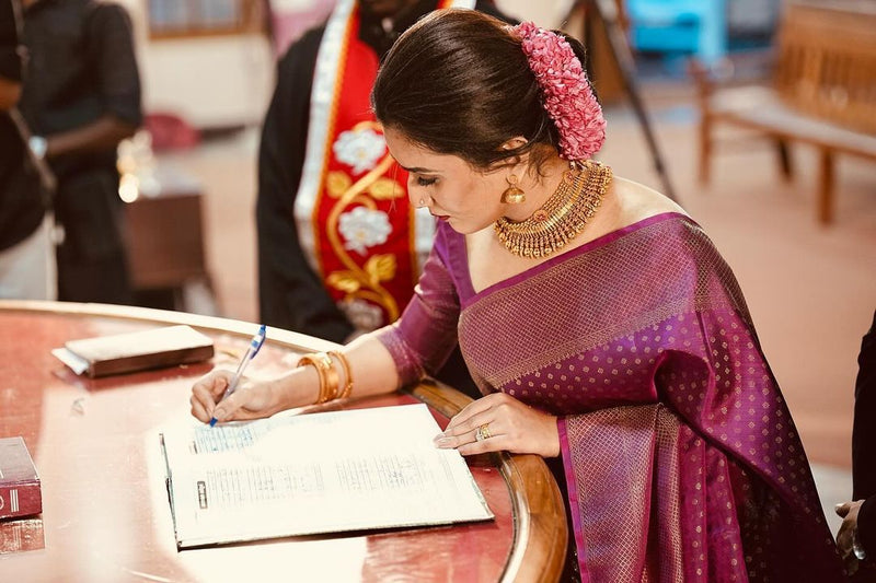 Royal Purple Jacquard Saree