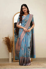 Serene Sky Blue Jacquard Saree 
