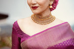 Royal Purple Jacquard Saree