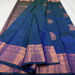 Navy Blue Jacquard Saree
