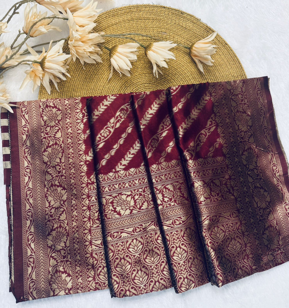 Maroon Jacquard Saree