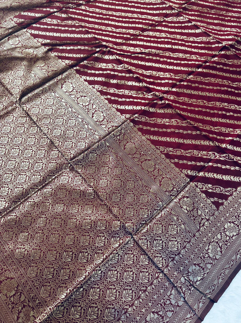 Maroon Jacquard Saree