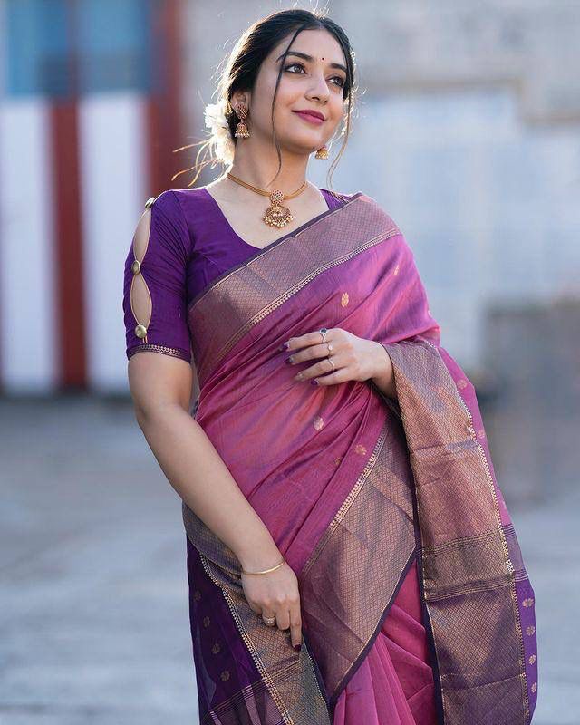 Purple Jacquard Saree