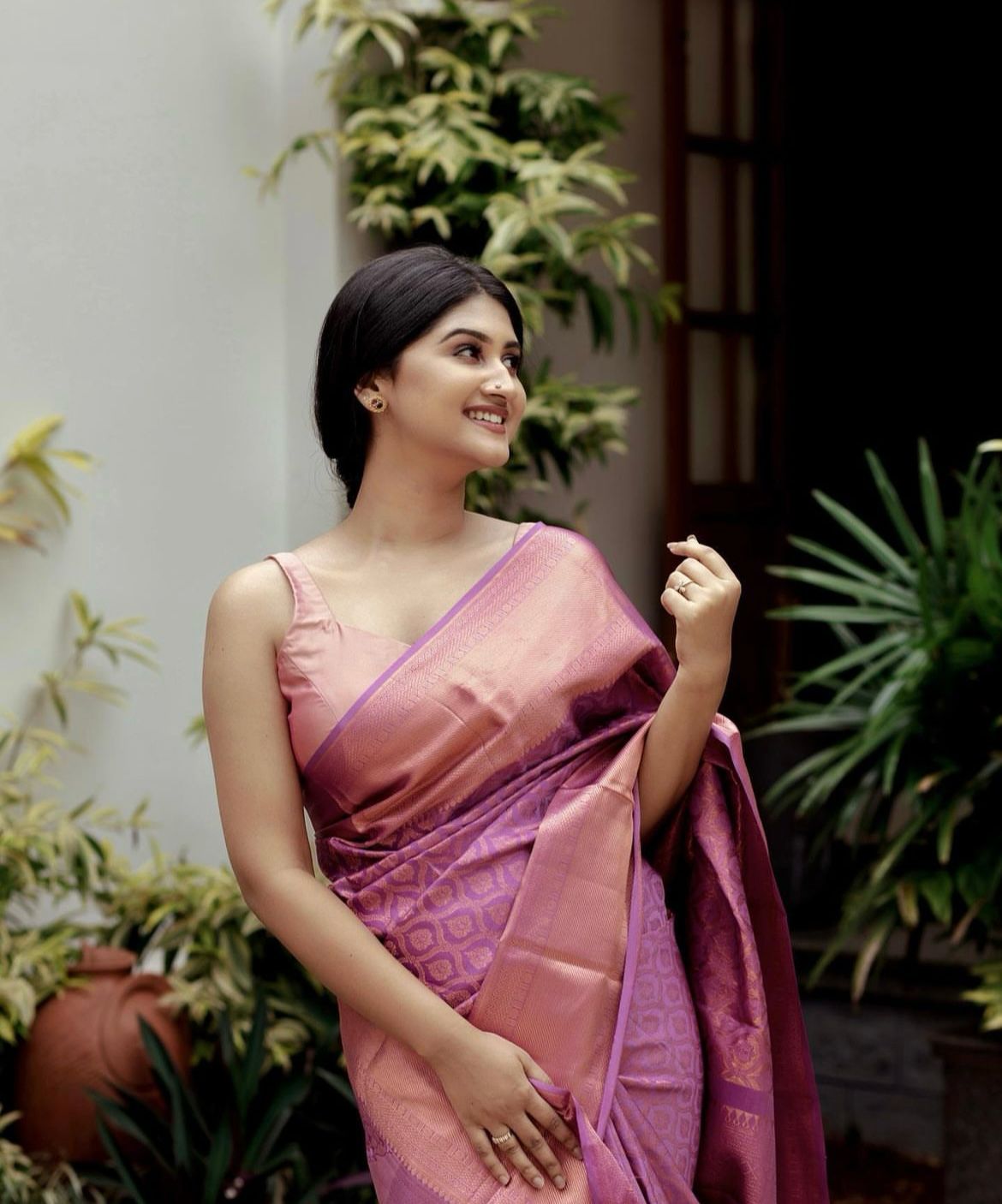 Royal Purple Jacquard Saree