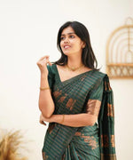 Elegant Green Jacquard Saree