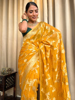 Radiant Yellow Jacquard Saree